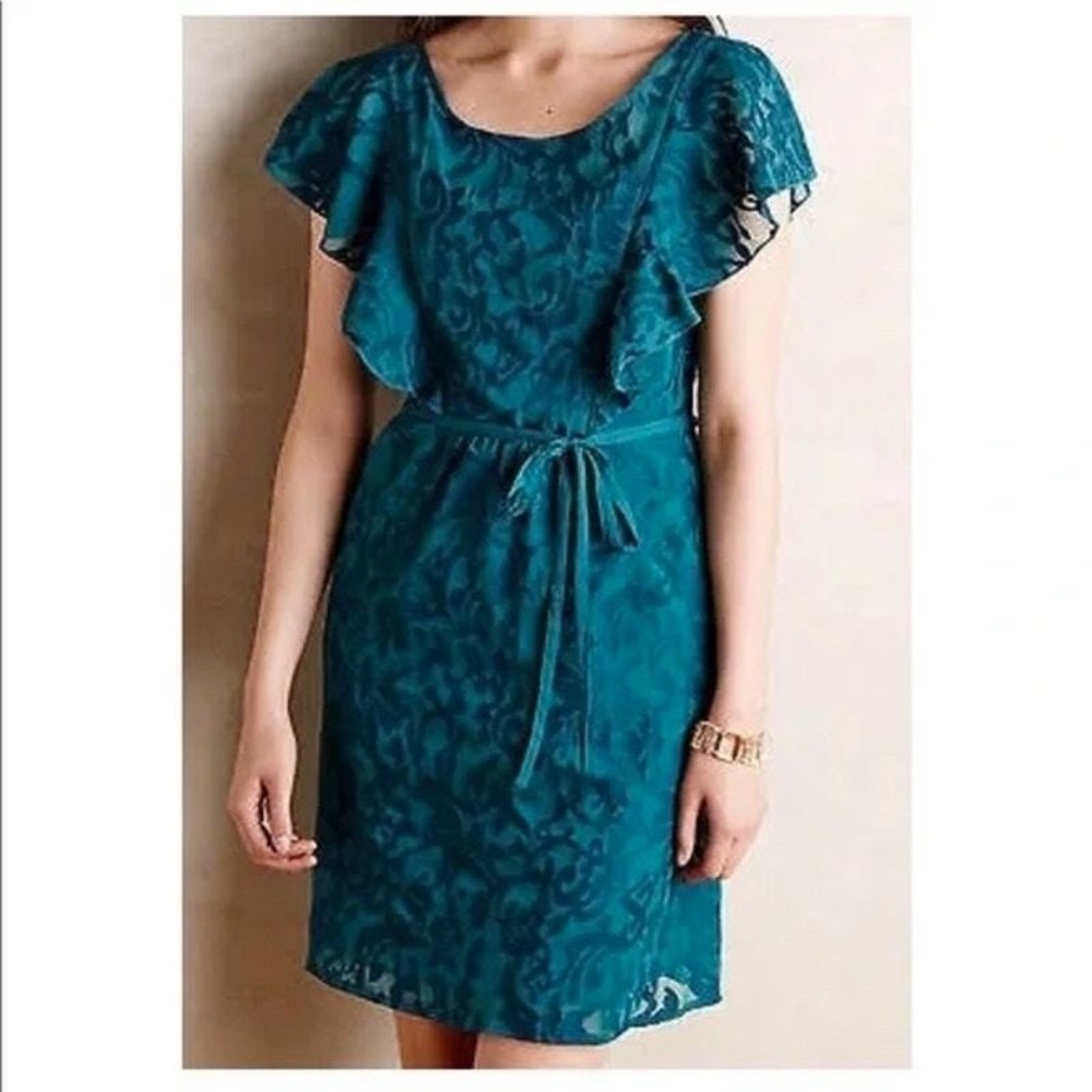 Anthropologie blue and teal dress